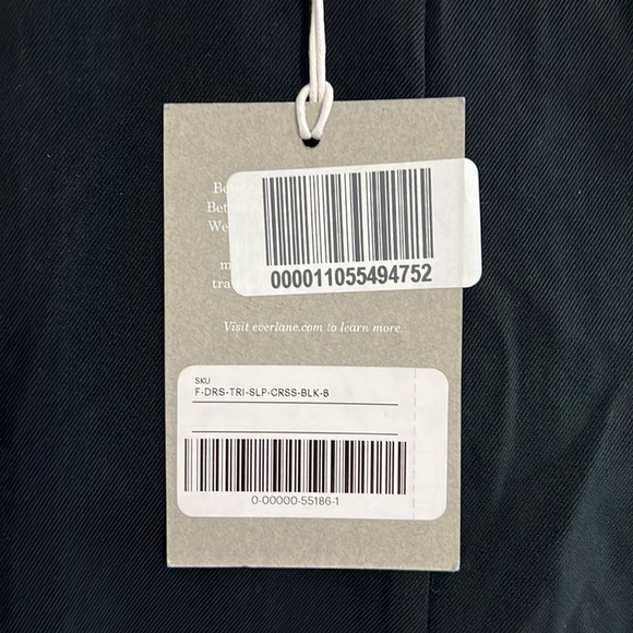 Women’s Everlane The Japanese GoWeave Cross-Back Slip Dress Black - Picture 14 of 15